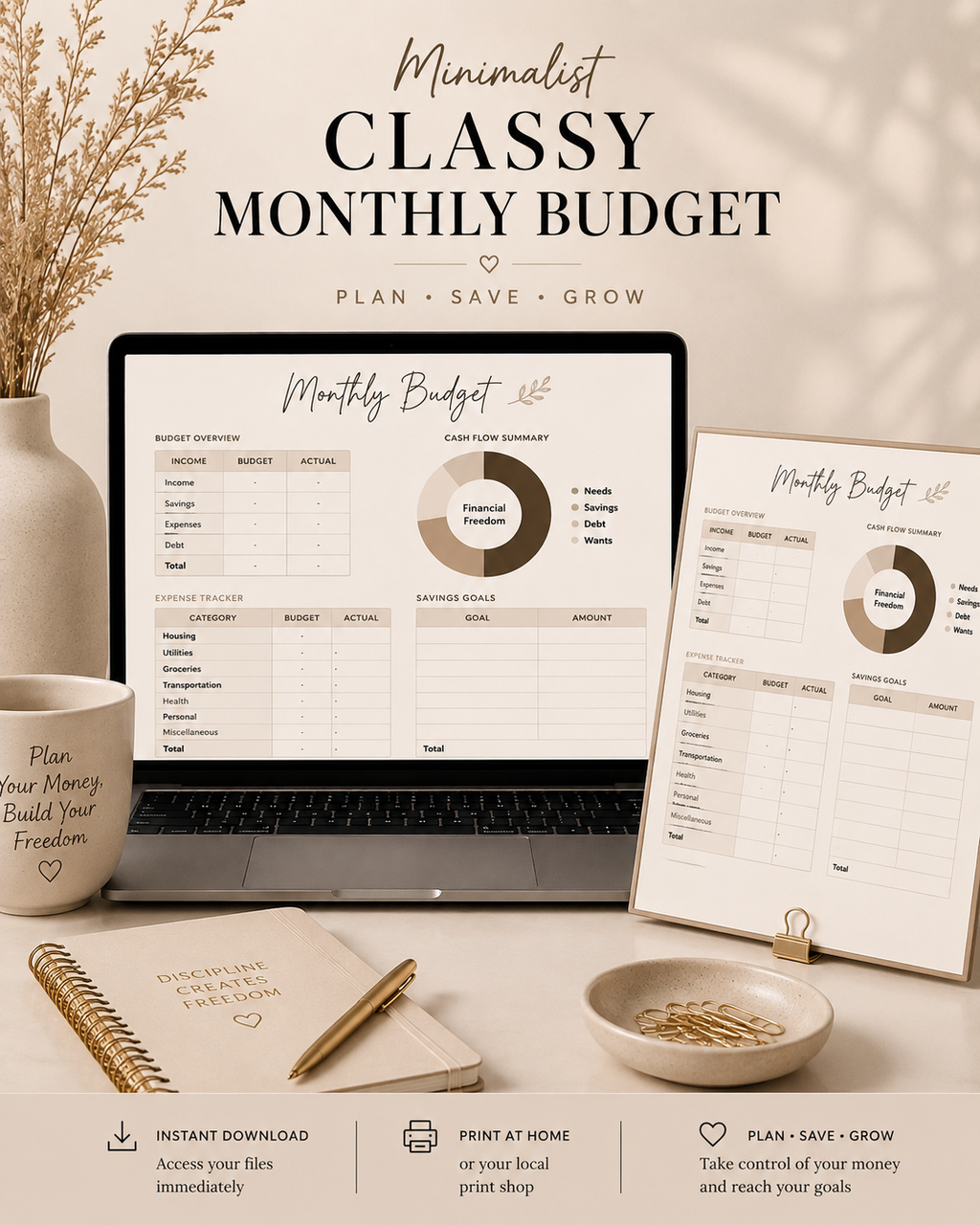 Minimalist Classy Monthly Budget