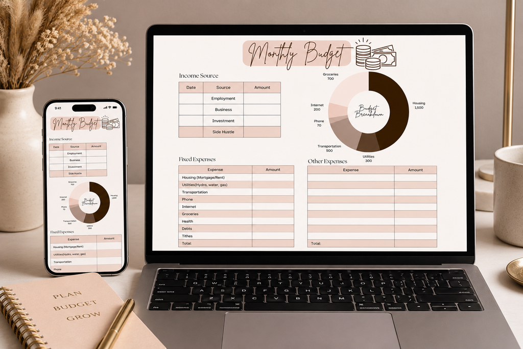 Minimalist Classy Monthly Budget